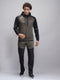 Men Olive Printed Hooded Full Sleeve Winter Tracksuit