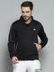 Men Black Solid Mock Neck Full Sleeve Sweatshirt