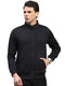 Men Black Self Design Turtle Neck Full Sleeve Sweatshirt