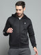 Men Black Printed Hooded Full Sleeve Sweatshirt