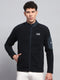 Men Teal Blue Solid Round Neck Full Sleeve Sweatshirt