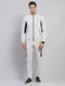 Men Grey Solid Mock Neck Full Sleeve Winter Tracksuit