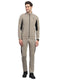 Men Beige Printed Round Neck Full Sleeve Winter Tracksuit