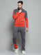 Men Red Printed Mock Neck Full Sleeve Winter Tracksuit