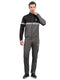 Men Grey Printed Round Neck Full Sleeve Winter Tracksuit