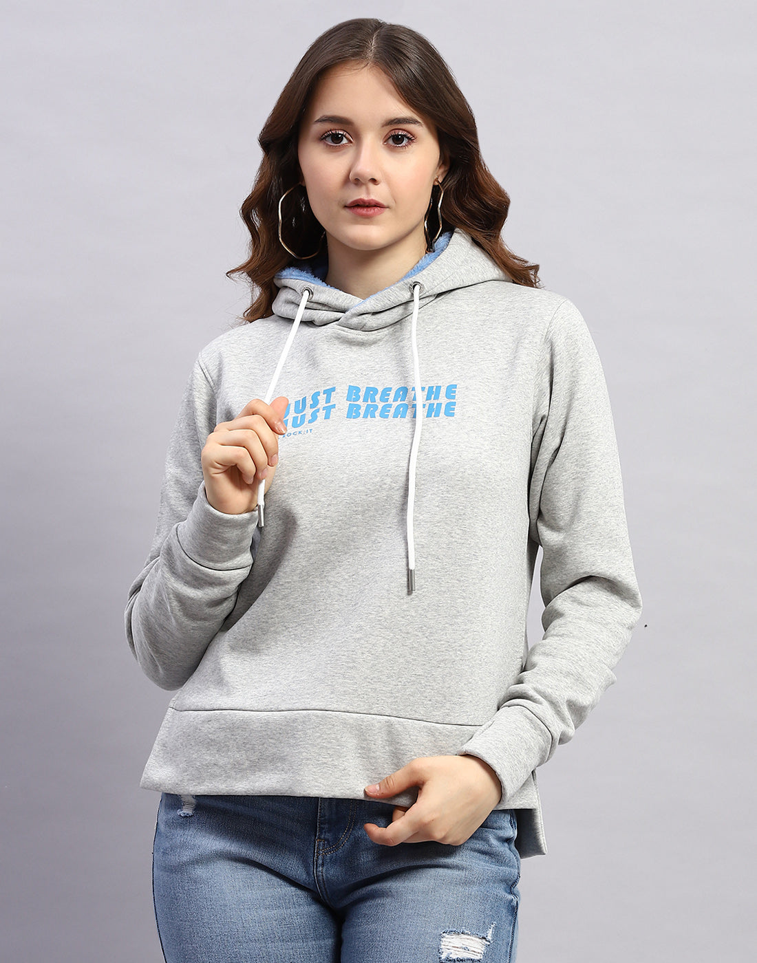 Solid grey hoodie online