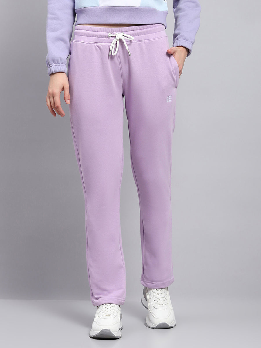 Women Purple Solid Regular Fit Winter Lower