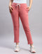 Women Peach Solid Regular Fit Trackpant