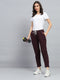 Women Maroon Solid Regular Fit Winter Lower