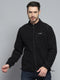 Men Black Solid Mock Neck Full Sleeve Sweatshirt