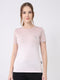 Women Pink Solid Round Neck Half Sleeve Top