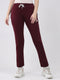 Women Maroon Solid Slim Fit Lower