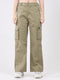 Women Olive Solid Straight Fit Cargo