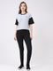 Women Black & Grey Solid Round Neck Half Sleeve Cords Set