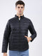 Men Black Solid Collar Full Sleeve Jacket