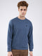 Men Blue Solid Round Neck Full Sleeve Sweatshirt