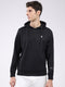 Men Black Solid Hooded Full Sleeve Sweatshirt