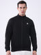 Men Black Solid Mock Neck Full Sleeve Sweatshirt
