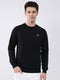Men Black Solid Round Neck Full Sleeve Sweatshirt