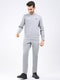 Men Grey Solid Round Neck Full Sleeve Winter Tracksuit