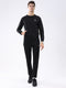 Men Black Solid Round Neck Full Sleeve Winter Tracksuit