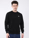 Men Black Solid Round Neck Full Sleeve Sweatshirt
