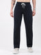 Men Navy Blue Solid Regular Fit Winter Lower