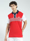 Men Red Printed Collar Half Sleeve T-Shirt