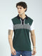 Men Green Printed Collar Half Sleeve T-Shirt