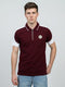 Men Maroon Solid Polo Collar Half Sleeve T-Shirt