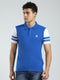 Men Blue Solid Collar Half Sleeve T-Shirt