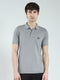Men Grey Solid Collar Half Sleeve T-Shirt