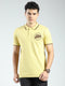 Men Yellow Solid Collar Half Sleeve T-Shirt