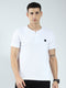 Men White Solid Round Neck Half Sleeve T-Shirt