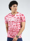 Men Maroon Printed Round Neck Half Sleeve T-Shirt