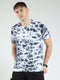 Men Grey Printed Round Neck Half Sleeve T-Shirt