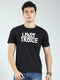 Men Black Printed Round Neck Half Sleeve T-Shirt