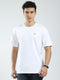 Men White Solid Round Neck Half Sleeve T-Shirt