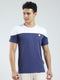 Men Blue Solid Round Neck Half Sleeve T-Shirt