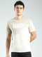 Men Beige Printed Round Neck Half Sleeve T-Shirt