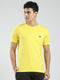 Men Yellow Solid Round Neck Half Sleeve T-Shirt