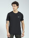 Men Black Solid Round Neck Half Sleeve T-Shirt