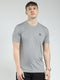 Men Grey Solid Round Neck Half Sleeve T-Shirt