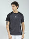 Men Black Solid V Neck Half Sleeve T-Shirt