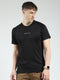 Men Black Printed Round Neck Half Sleeve T-Shirt
