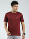 Men Maroon Solid Round Neck Half Sleeve T-Shirt