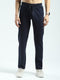 Men Navy Blue Solid Regular Fit Lower