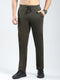 Men Olive Solid Regular Fit Lower