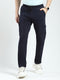 Men Navy Blue Solid Regular Fit Lower