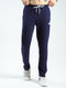 Men Navy Blue Solid Regular Fit Lower